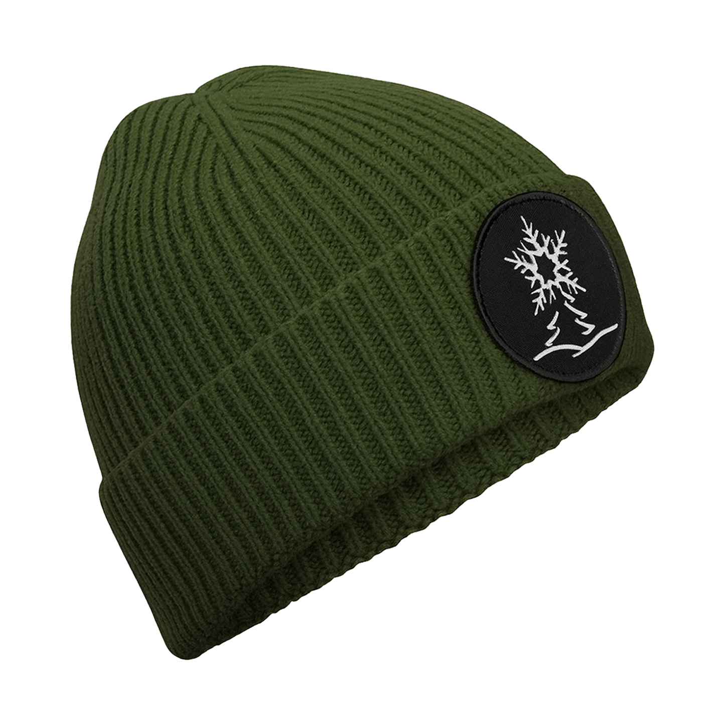 Beanie mit rundem Patch bedruckt