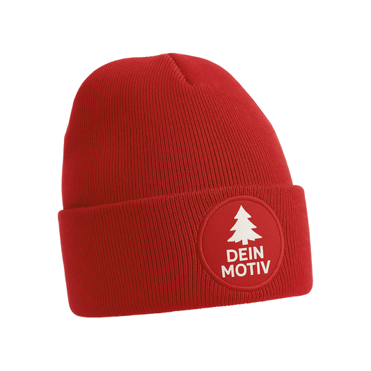 Circular Patch Beanie bedruckt