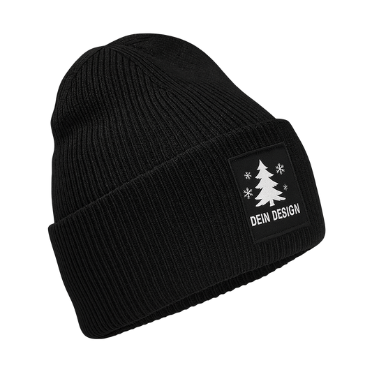 Kinder Cuff Patch Beanie bedruckt